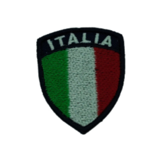 scudetto ricamato italia con velcro mignon 