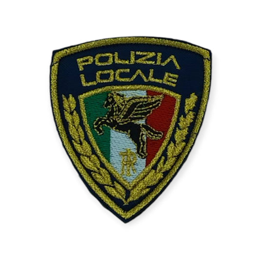Patch ricamata scudo Polizia Locale con velcro 