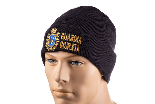 zuccotto in maglia, 100% polyester, ricamato guardia giurata 