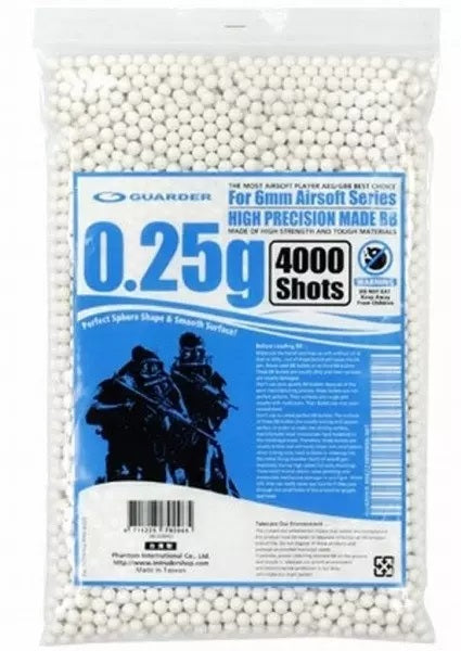 guarder 0,25g bb's pallini softair 1kg 4000pz. 