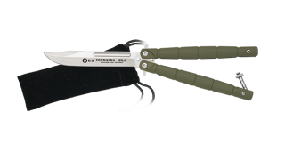 Coltello Balisong k25 lama cm. 10  con fodero. 