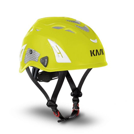 KASK PLASMA HI VIZ GIALLO FLUORESCENTE CON BANDE RIFLETTENTI 