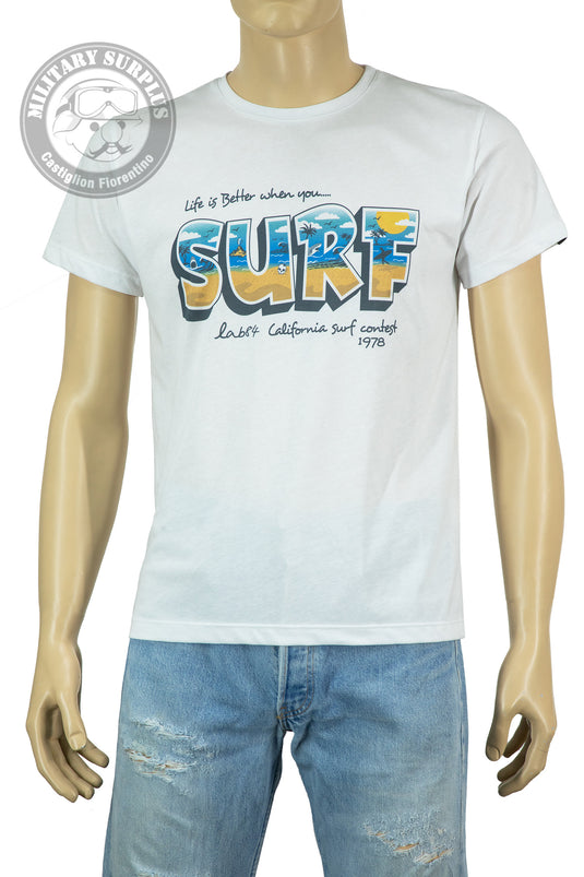 T-shirt girocollo stampata Lab84 100% cotone 