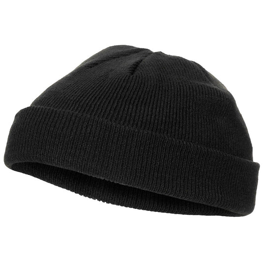 watch hat extra short, acrylic, fine knit  nero, zuccotto maglia 