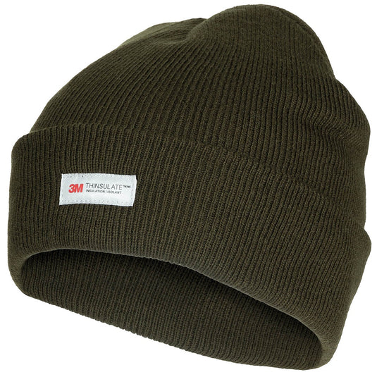Watch hat, acrylic, berretto arrotolabile,isolamento 3m™ Thinsulate™, zuccotto maglia TERMICO VERDE OLIVA 