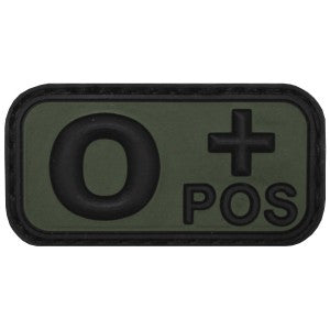 patch gommato rettangolare gruppo sanguigno verde bordo nero 3d 
