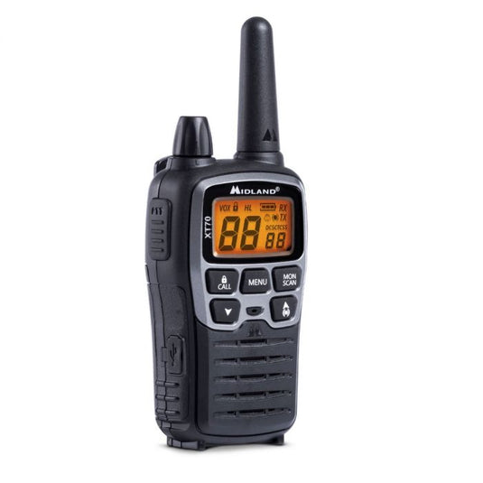 XT70 -2radio + caricabatteria +cavo usb+2 pacchi batteria 10h +clip+2 auric. 