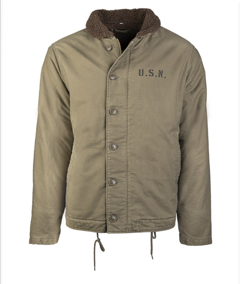 Load image into Gallery viewer, us navy deck jacket n-1 verde oliva 
