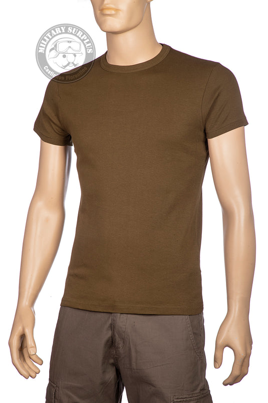 T-shirt uomo elasticizzata tinta unita mezza manica VERDE OLIVA 