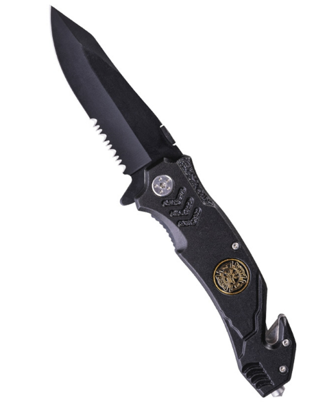 Load image into Gallery viewer, One hand EMERGENCY rescue knife NERO 
