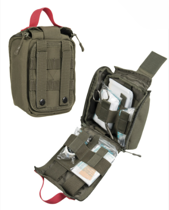 kit first aid IFAK 25pz.Tasca molle passanti  laser cut VERDE OLIVA<BR/><BR/><BR/> 