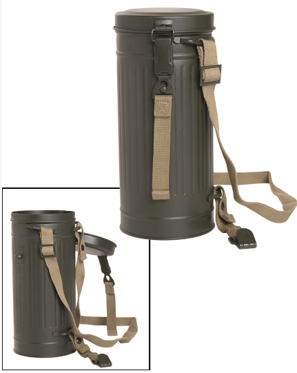 WH contenitore portamaschera antigas WWII tedesco con cinghie Repro 