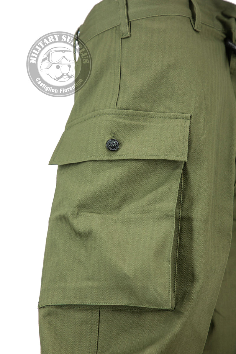 Load image into Gallery viewer, Pantaloni US WWII  HBT repro  VERDE SALVIA 
