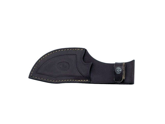 MUELA COLTELLO SKINNER MANICO IN GOMMA FODERO IN PELLE 