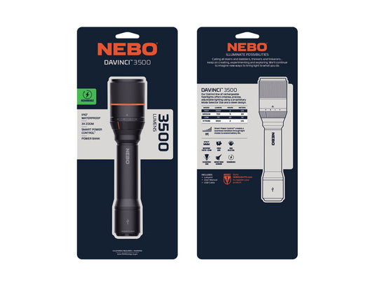 nebo torcia ricaricabile linea davinci 3500 lumens 