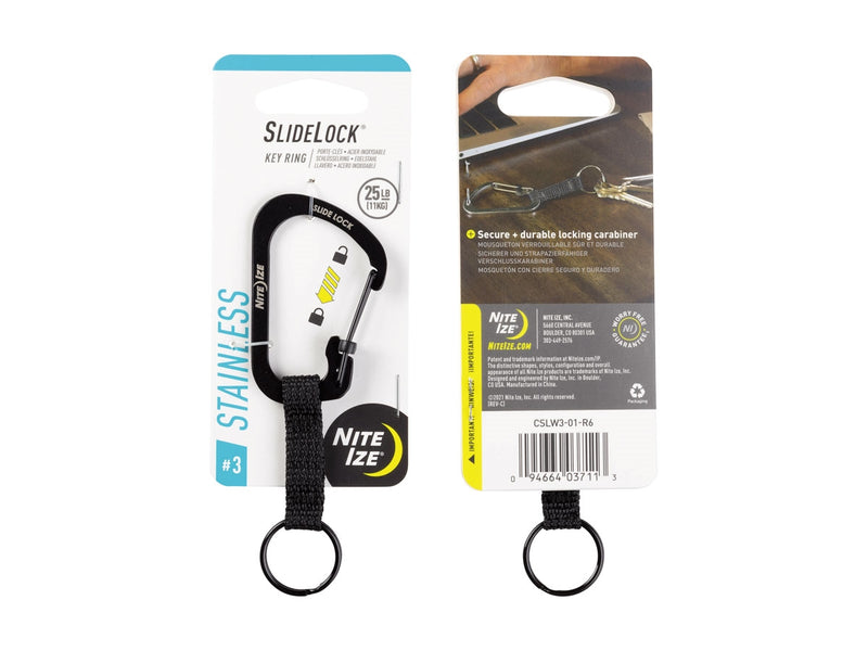 Carica immagine in Galleria Viewer, Niteize slidelock keyring #3 ss black cslw3-01-r6 
