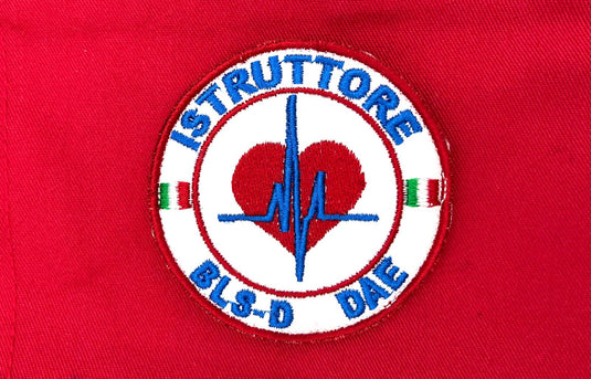 Ricamo blsd istruttore BLS-D DAE Croce Rossa Italiana tondo 