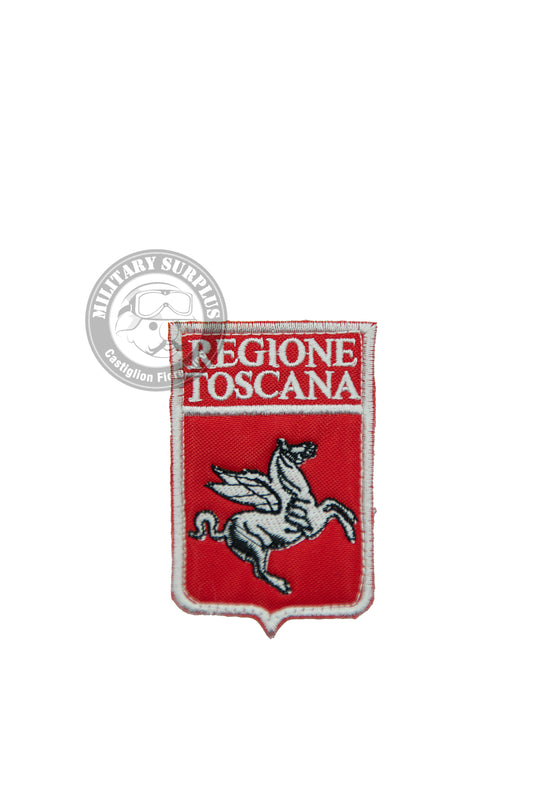 Patch ricamata rettangolare REGIONE TOSCANA con velcro 