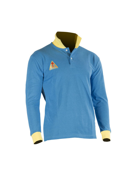 Reverse polo manica lunga MISERICORDIE giallo\ciano<BR/> 