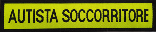 Reverse qualifica 24x5 giallo nero con velcro AUTISTA SOCCORRITORE 