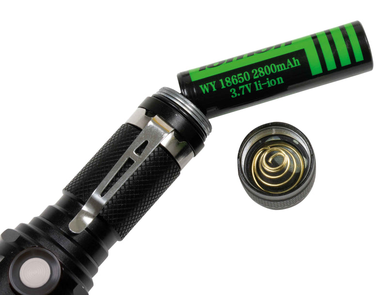 Load image into Gallery viewer, torcia  RADAR in lega di alluminuo 1200 lumen/500 mt - batteria ricaricabile con presa usb 
