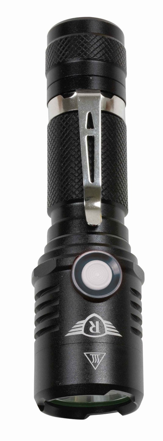 torcia  RADAR in lega di alluminuo 1200 lumen/500 mt - batteria ricaricabile con presa usb 