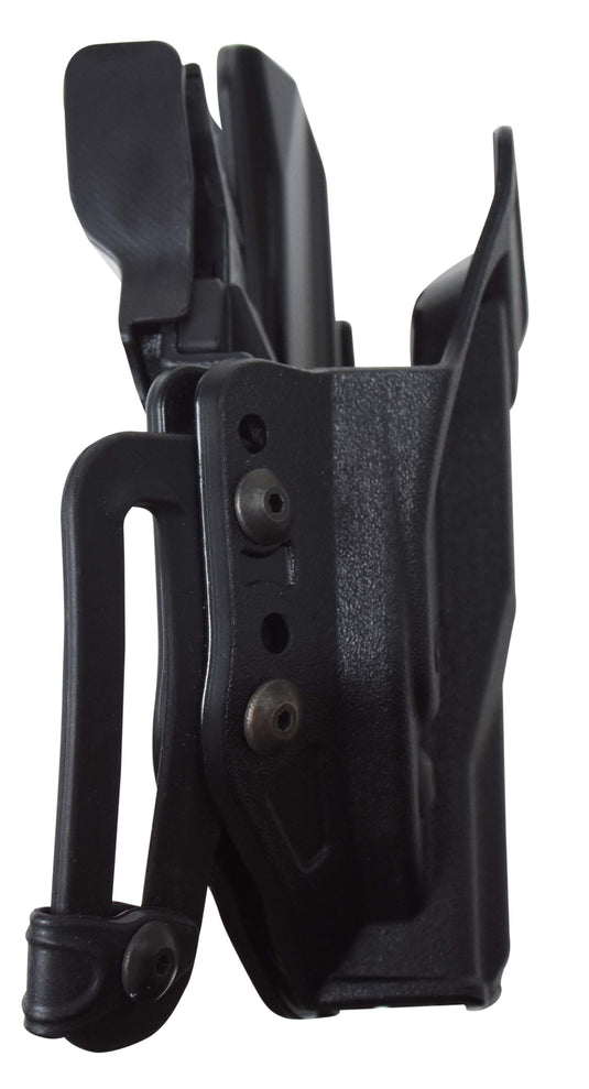 fondina thunder-c d-flat beretta 92\98a1 con backshield in polimero kydex performato con sistema di sicurezza a bloccaggio automatico evolock-s 