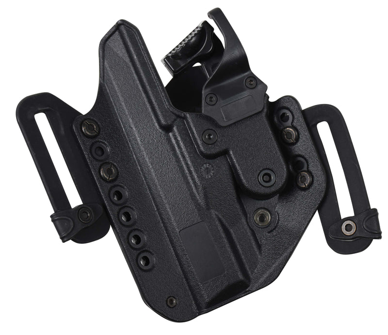 Load image into Gallery viewer, fondina thunder-c d-flat beretta 92\98a1 con backshield in polimero kydex performato con sistema di sicurezza a bloccaggio automatico evolock-s 
