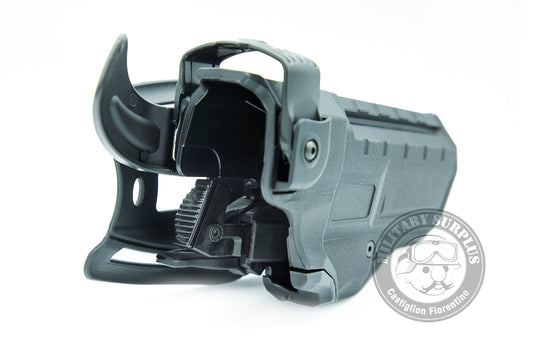 Fondina MANCINA BERETTA APX A1  professionale 2-fast extreme  per uso estremo in polyform, equipaggiata con 4 livelli di ritenzione. modulare green line 