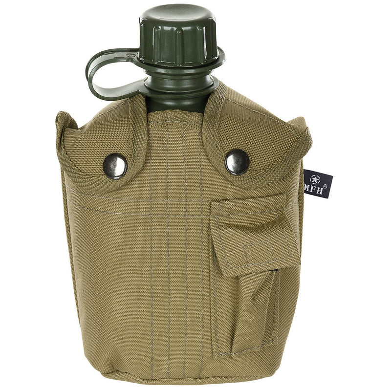 Carica immagine in Galleria Viewer, borraccia us in plastica con fodera in cordura VERDE OLIVA 
