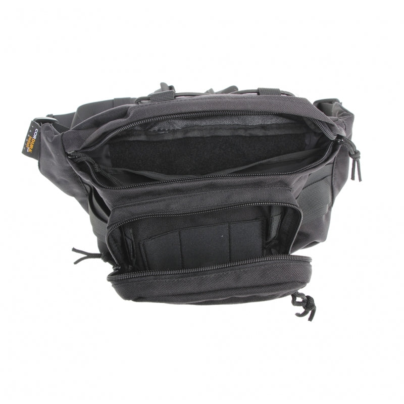 Load image into Gallery viewer, MARSUPIO T3 IN CORDURA CON SUPPORTO PER ARMA NERO 
