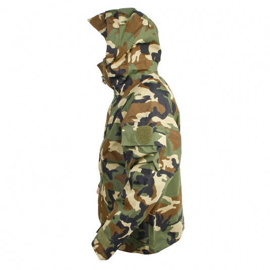 ECWCS PARKA IMPERMEABILE E TRASPIRANTE CON IMBOTTITURA INTERNA IN PILE STACCABILE COLORAZIONE WOODLAND AMERICANO 