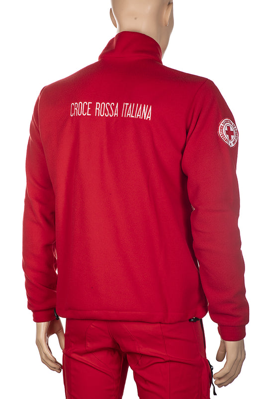 MAGLIA IN PILE UNISEX MEZZA ZIP CROCE ROSSA ITALIANA 