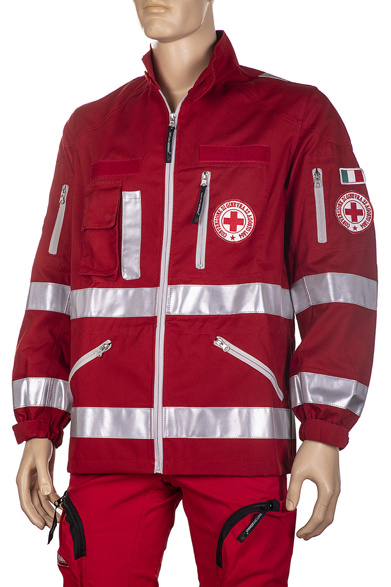 Carica immagine in Galleria Viewer, GIUBBINO SAHARIANA IN COTONE E TEFLON CROCE ROSSA ITALIANA NUOVO CAPITOLATO MODELLO SARTORIA SCHIAVI<BR/> 

