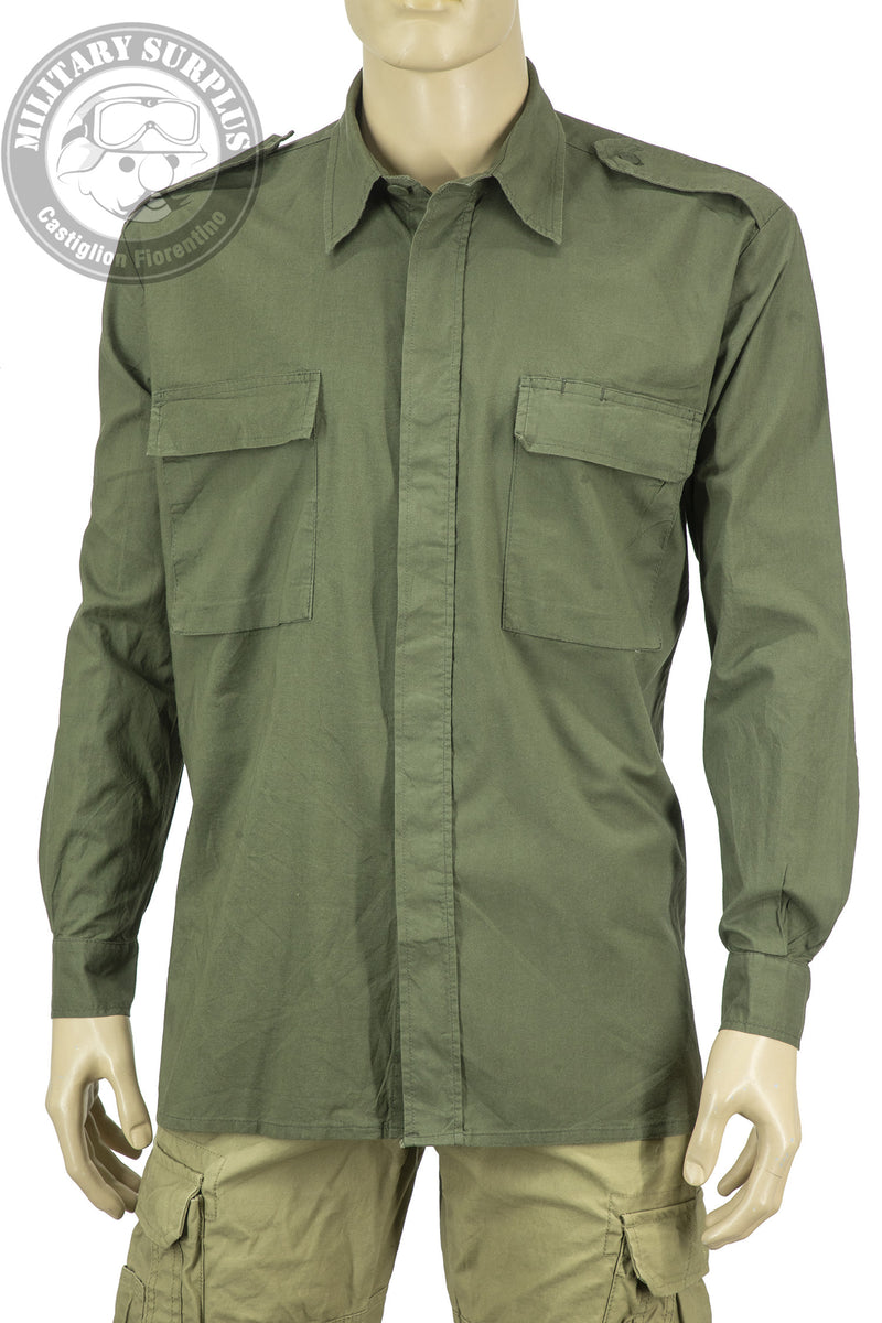 Load image into Gallery viewer, CAMICIA VERDE OLIVA DOTAZIONE NATO  Originale  militare usato prima scelta 100% cotone 
