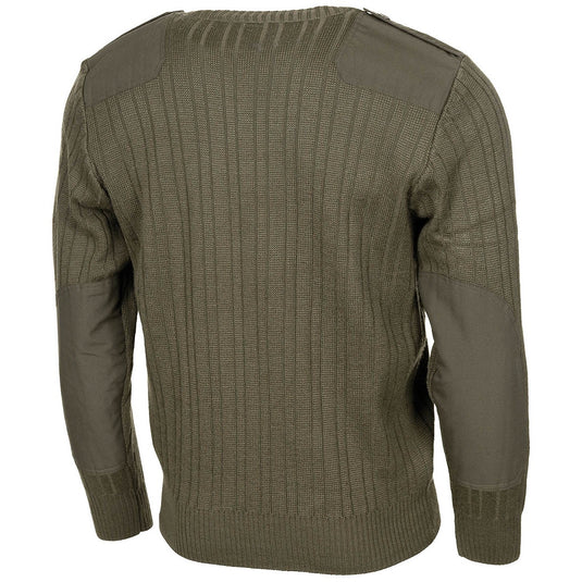 maglione in lana scollo v originale esercito nuovo verde oliva 