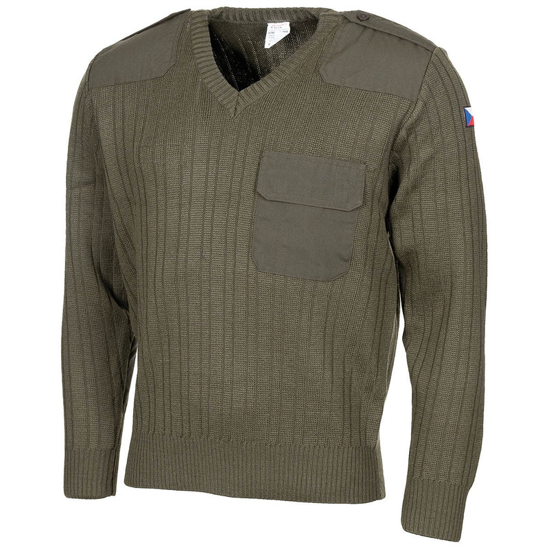 Carica immagine in Galleria Viewer, maglione in lana scollo v originale esercito nuovo verde oliva 
