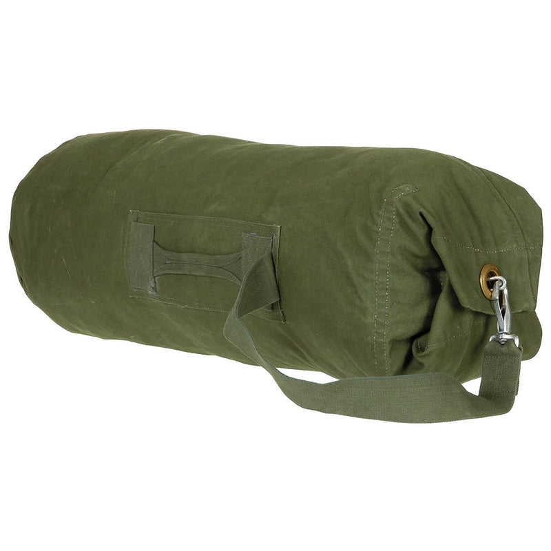 Load image into Gallery viewer, Borsone da trasporto usato militare inglese con tracolla verde oliva 
