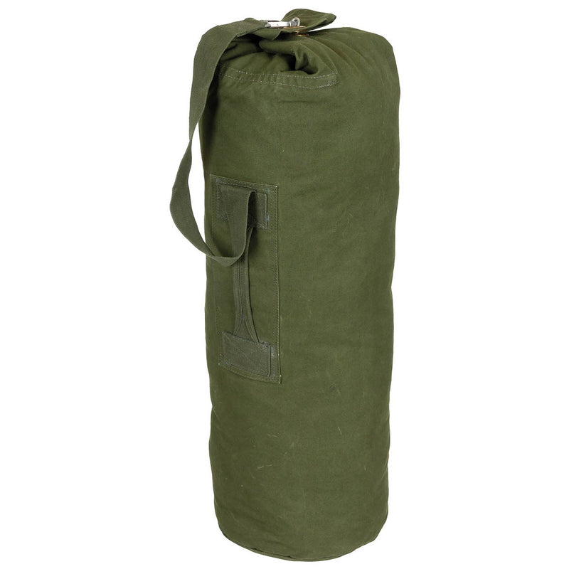 Load image into Gallery viewer, Borsone da trasporto usato militare inglese con tracolla verde oliva 
