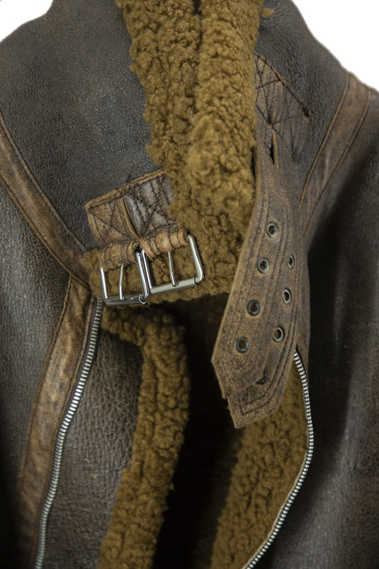 Giacca sheep skin uomo vintage taglia l 