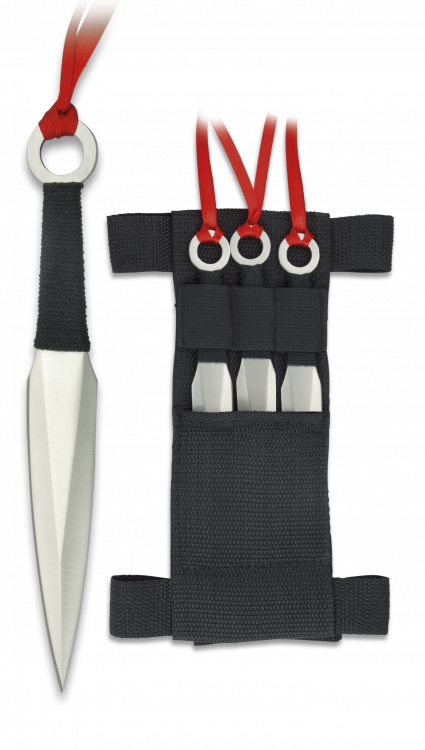 Set 3 coltelli lancio 16cm con fodero 
