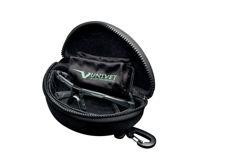 Carica immagine in Galleria Viewer, UNIVET BALLISTIC mod.5x1 nero in policarbonato as/af con lente balistica TRASPARENTE 
