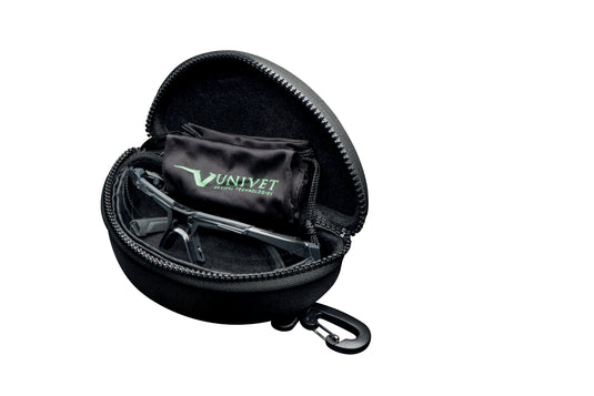 UNIVET BALLISTIC mod.5x1 nero in policarbonato as/af con lente balistica TRASPARENTE 