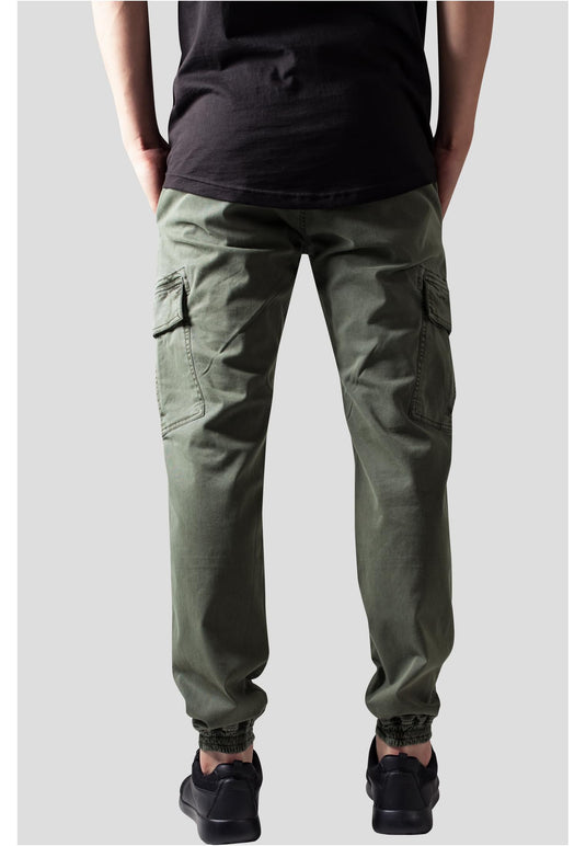 Cargo washed jogging twill pants Verde Oliva 