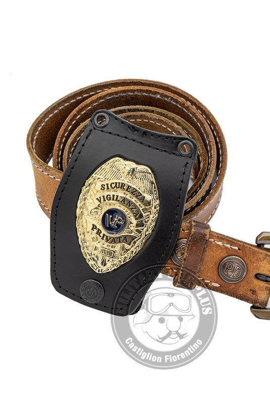 portaplacca con catenella guardia giurata vigilanza scudo americano 