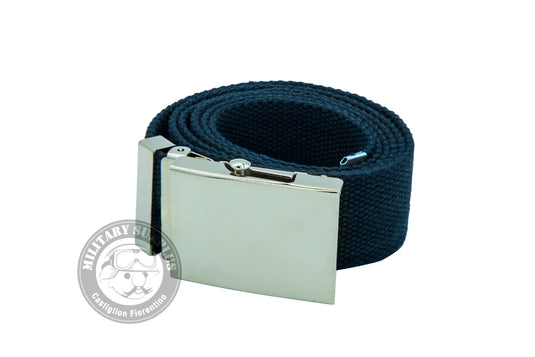 cintura nastro cotone h.4 cm. fibbia neutra blu 