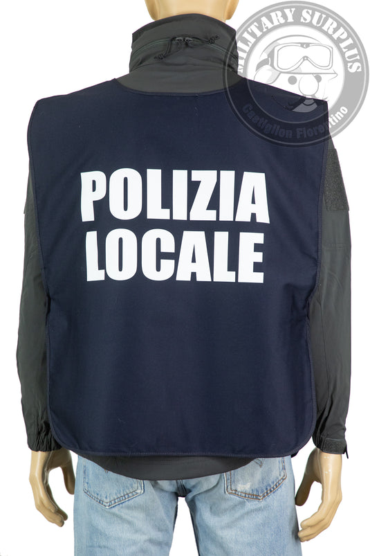 Pettorina in gabardina POLIZIA LOCALE in colore blu 