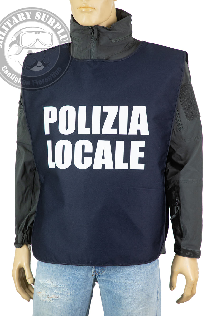 Carica immagine in Galleria Viewer, Pettorina in gabardina POLIZIA LOCALE in colore blu 
