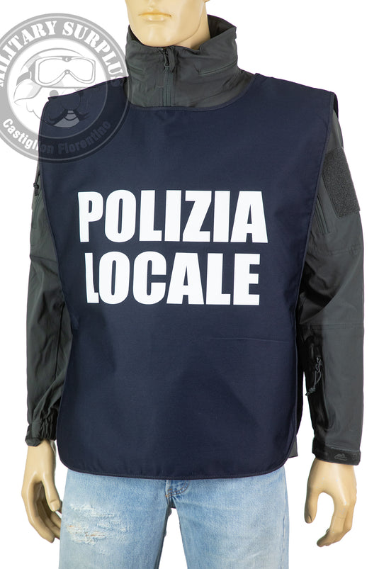 Pettorina in gabardina POLIZIA LOCALE in colore blu 