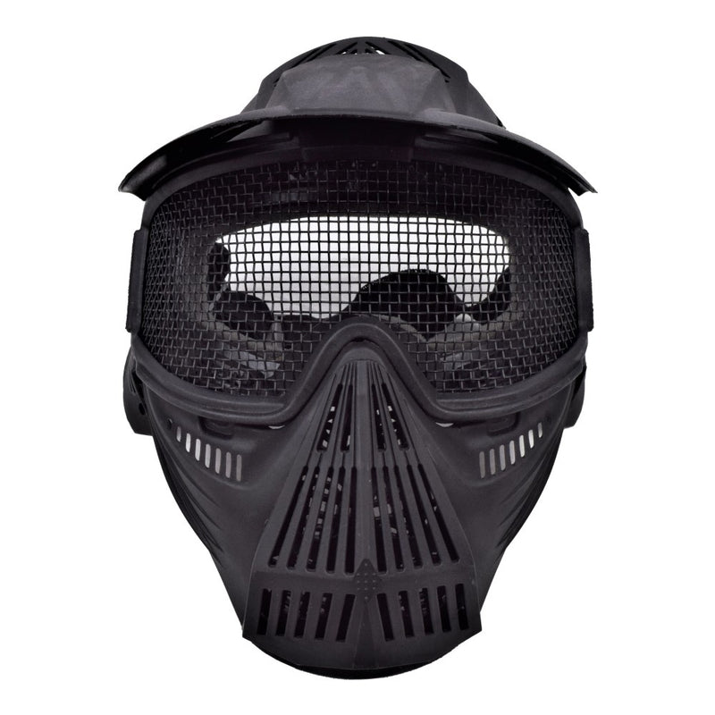 Load image into Gallery viewer, wosport maschera con rete metallica nera (c007b) 
